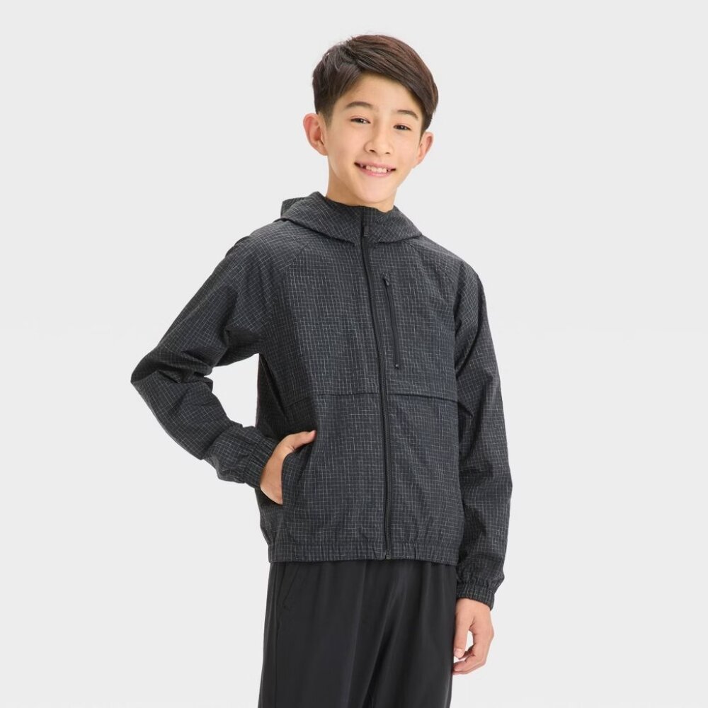 NEW Boys' Rain Jacket - All In Motion™ Black Onyx XS
